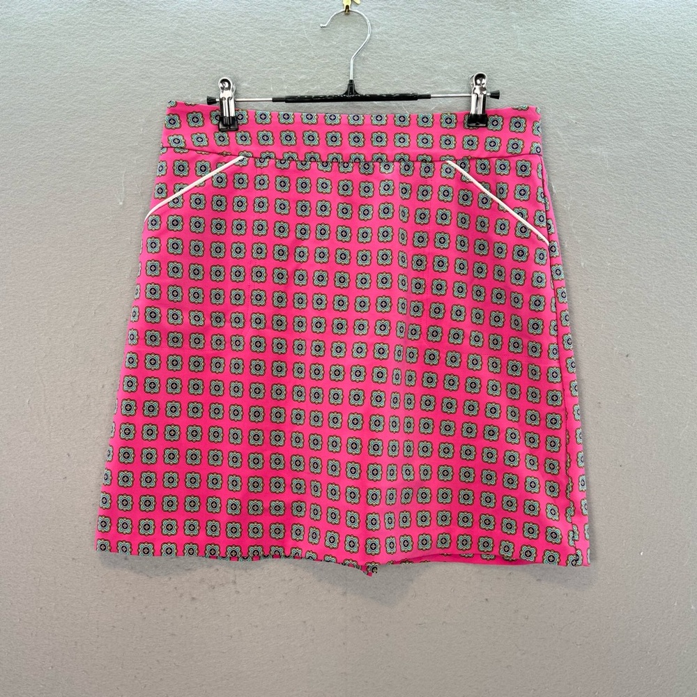 Peter Millar women’s performance pink green print mini skirt athletic skort SZ 6